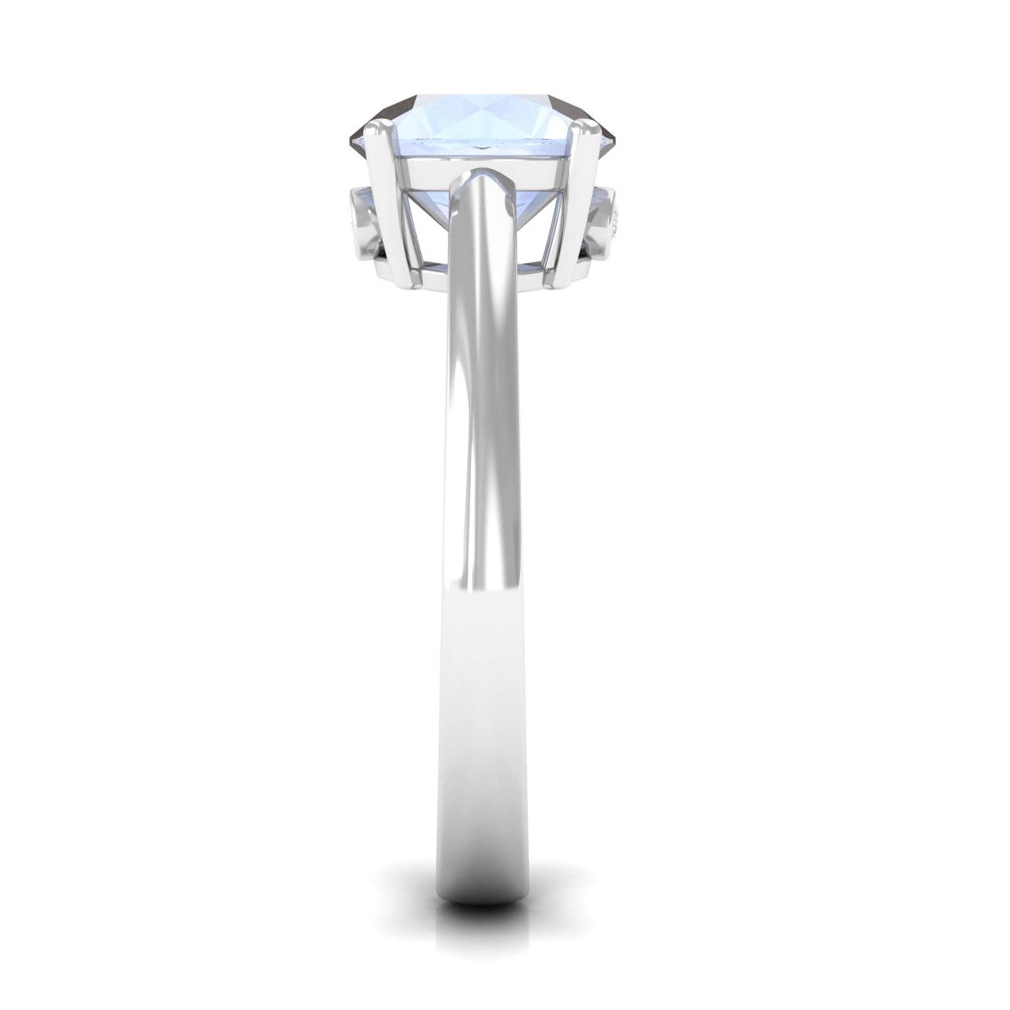 1 Ctw Round Moonstone Solitaire Engagement Ring