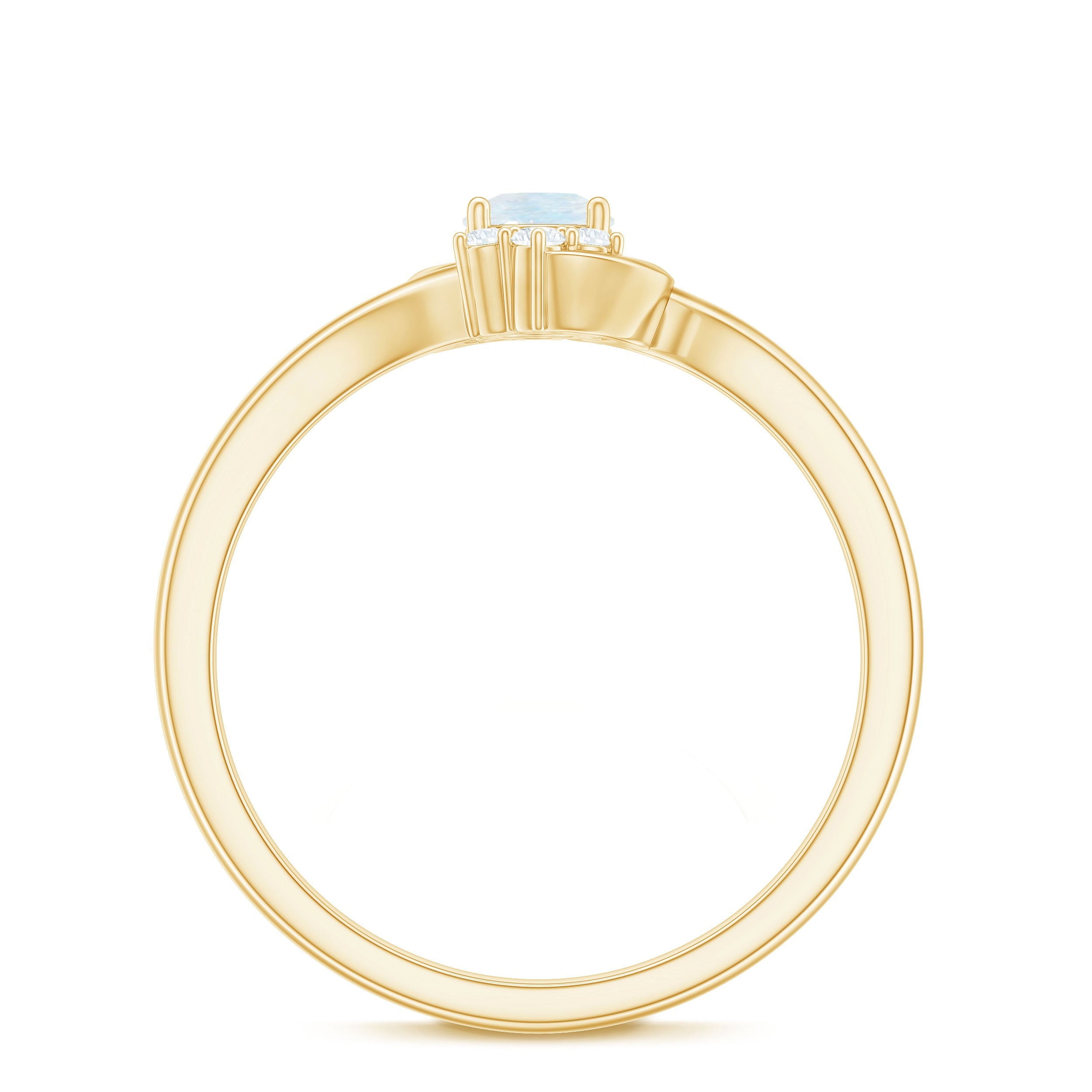 Genuine Moonstone and Diamond Bypass Promise Ring