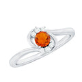 0.4 Carat Fire Opal and Diamond Bypass Promise Ring