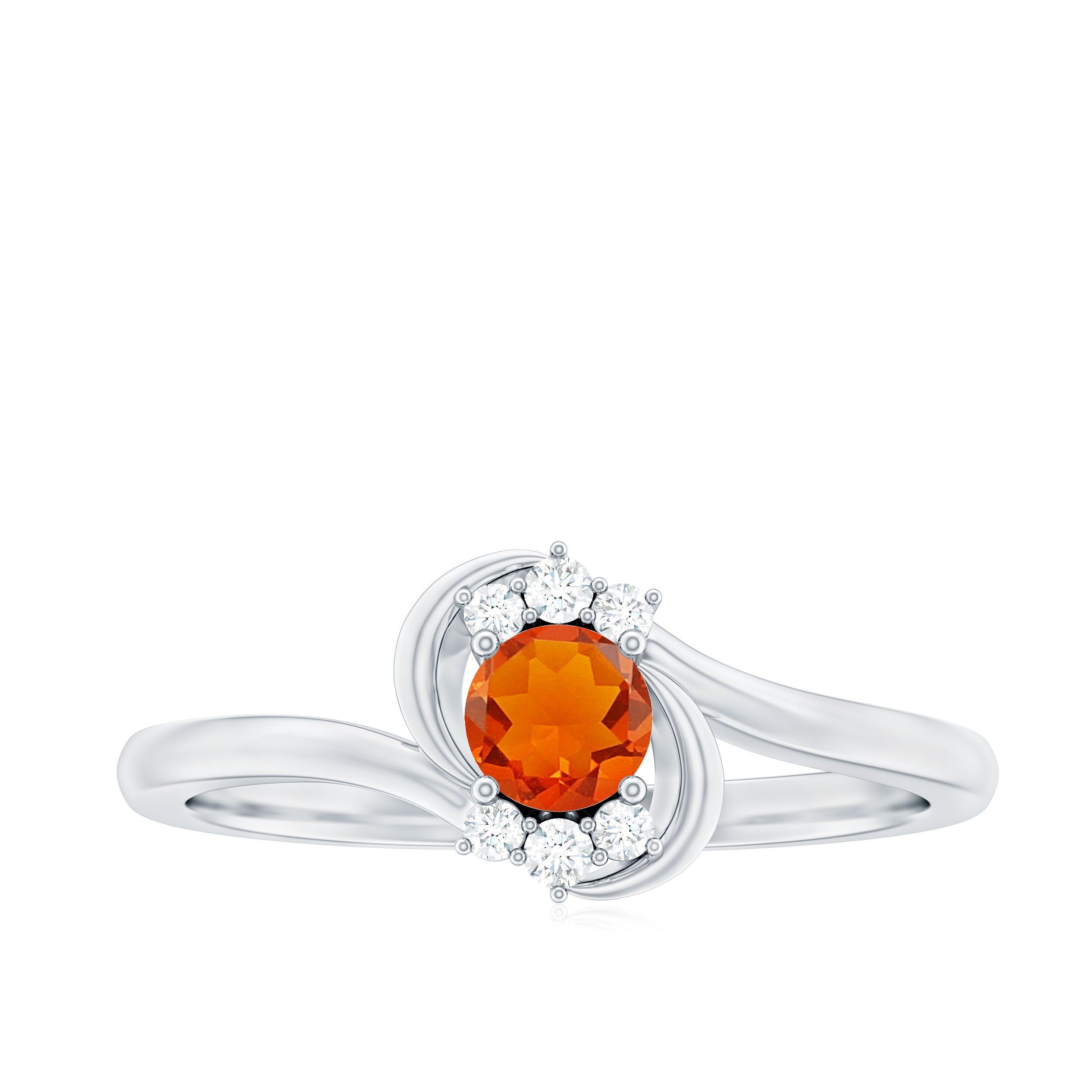 0.4 Carat Fire Opal and Diamond Bypass Promise Ring