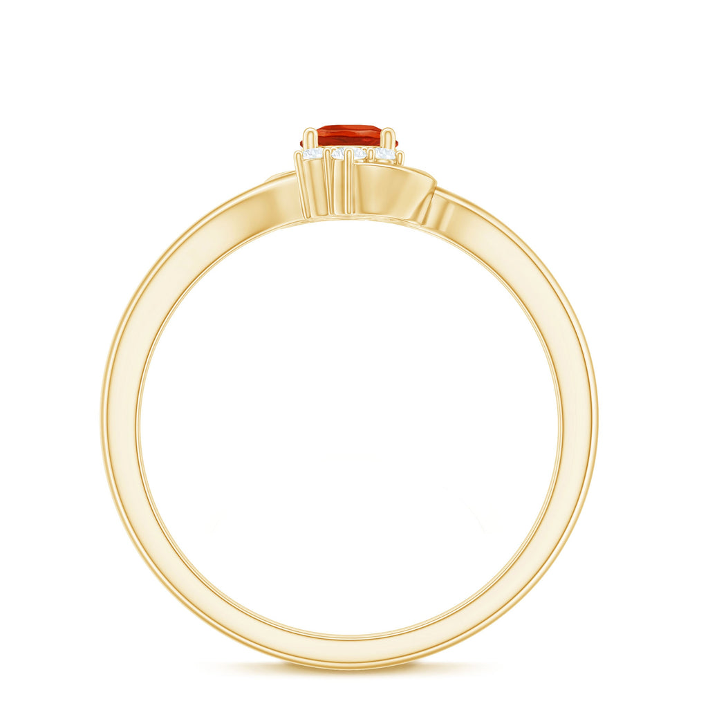 0.4 Carat Fire Opal and Diamond Bypass Promise Ring
