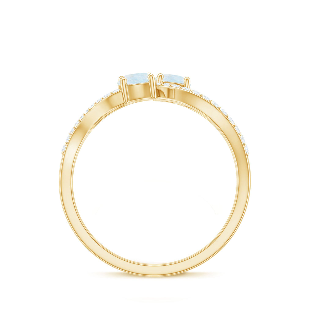 Minimal Moonstone and Diamond Infinity Engagement Ring
