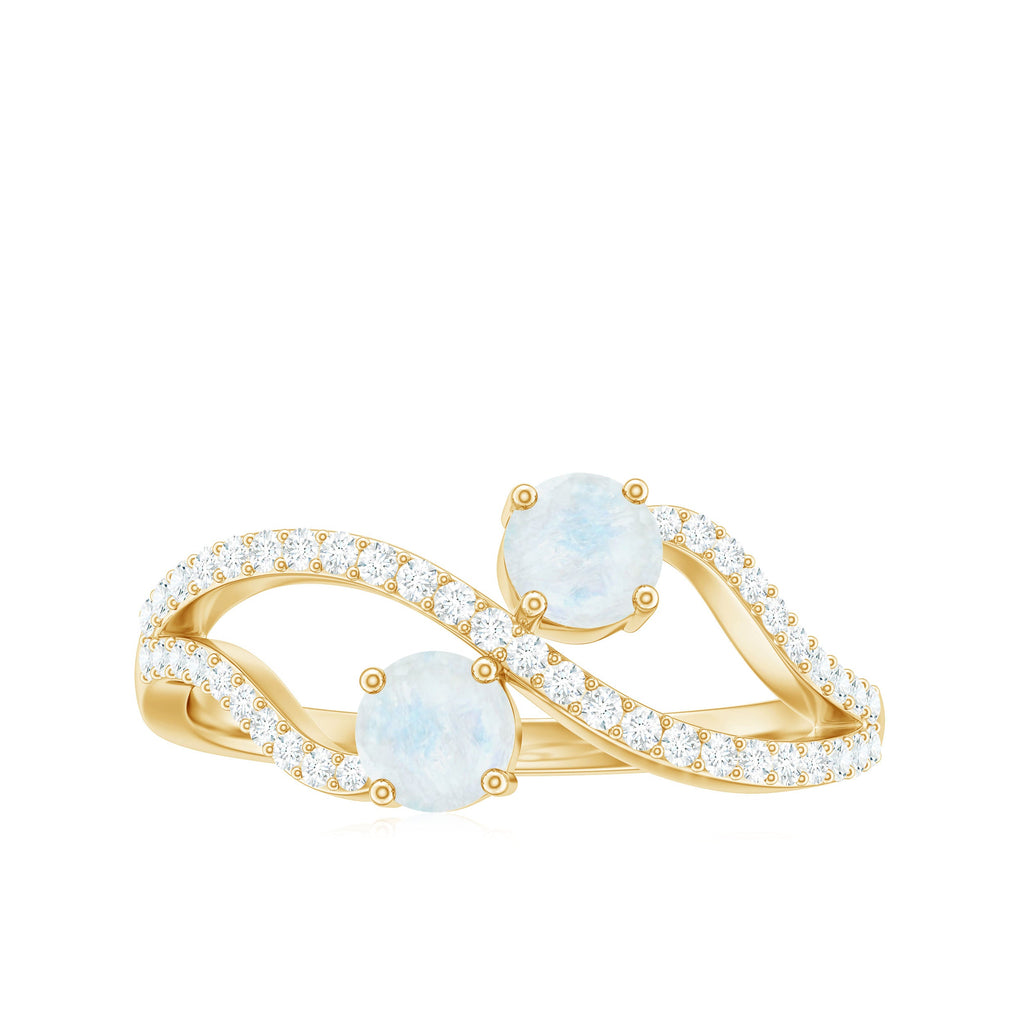 Minimal Moonstone and Diamond Infinity Engagement Ring