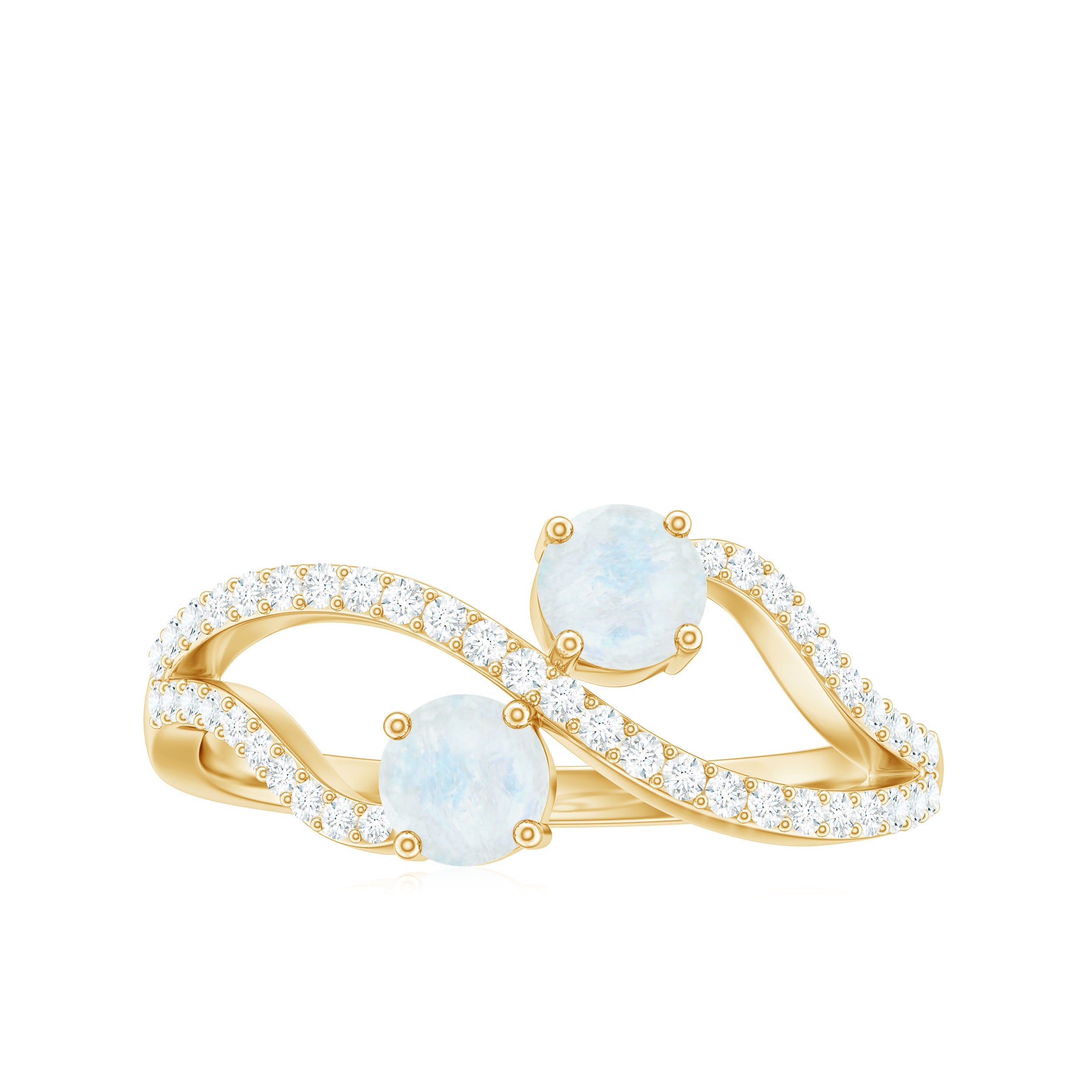 Minimal Moonstone and Diamond Infinity Engagement Ring