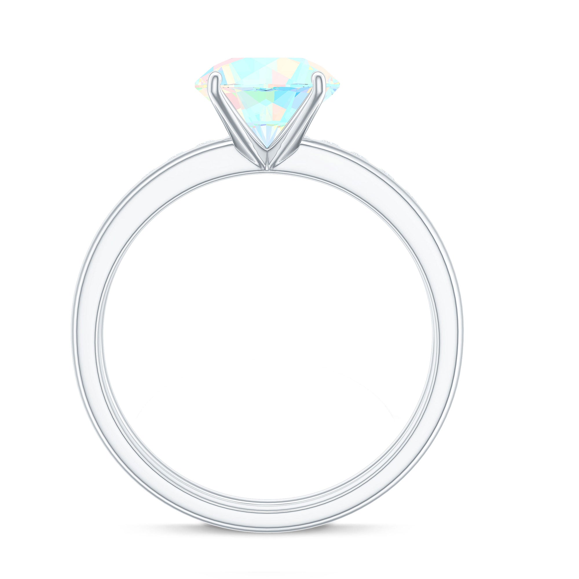 Natural 2 Carat Ethiopian Opal Diamond Solitaire Engagement Wedding Ring Set