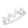 Zig Zag Style Moissanite Half Eternity Band Ring