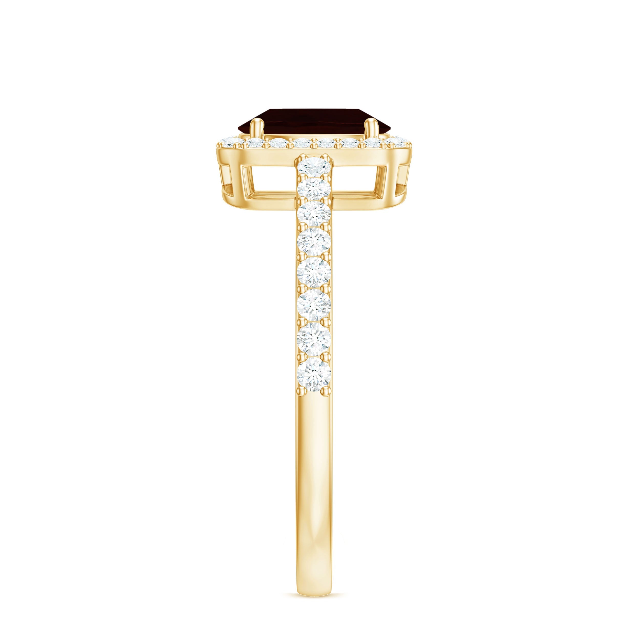 Classic 1.5 Carat Garnet Oval Engagement Ring with Diamond Halo