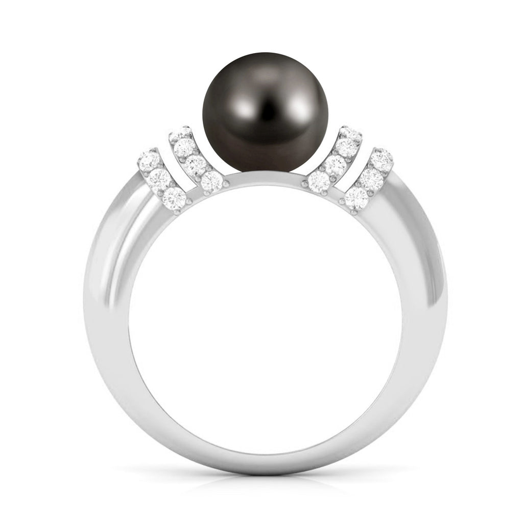 7.5 Carat Tahitian Pearl and Diamond Engagement Ring