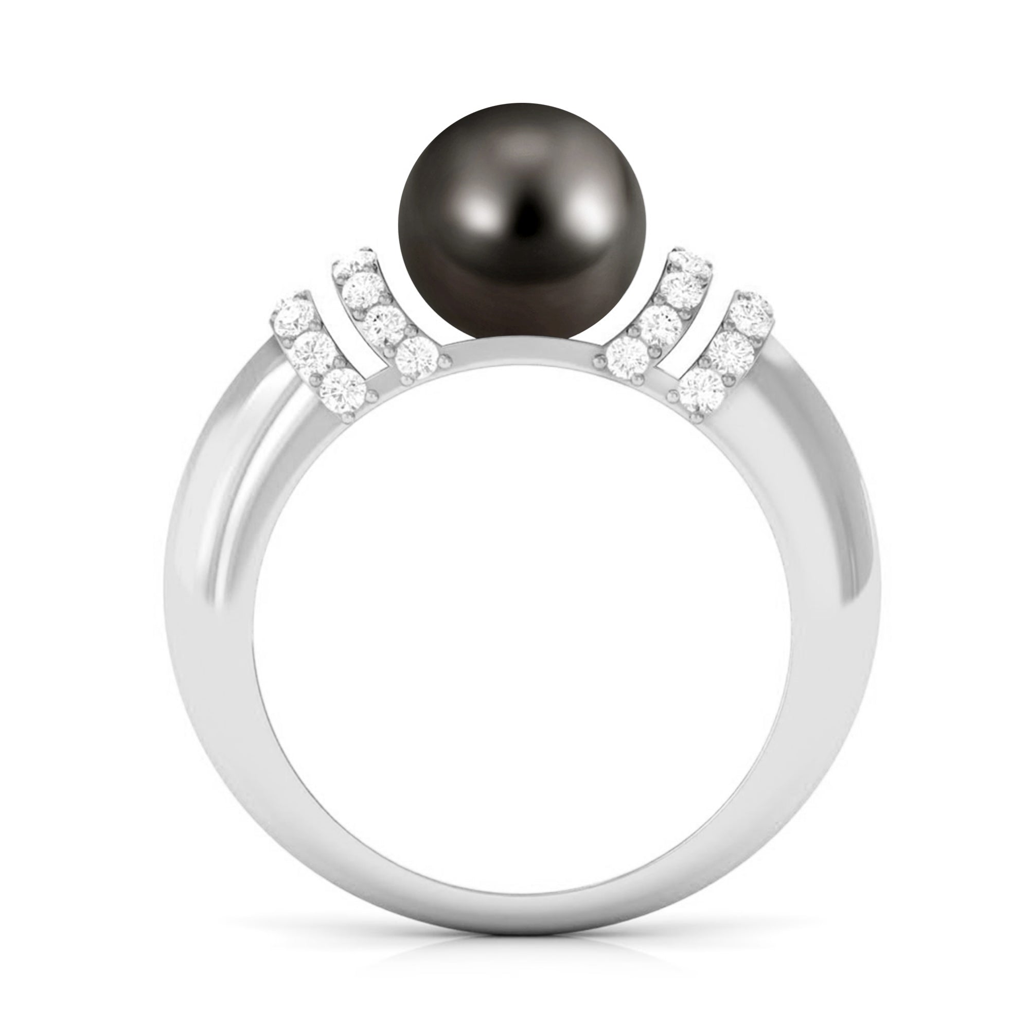 7.5 Carat Tahitian Pearl and Diamond Engagement Ring