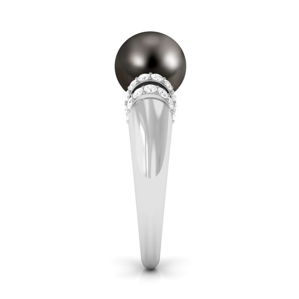 7.5 Carat Tahitian Pearl and Diamond Engagement Ring