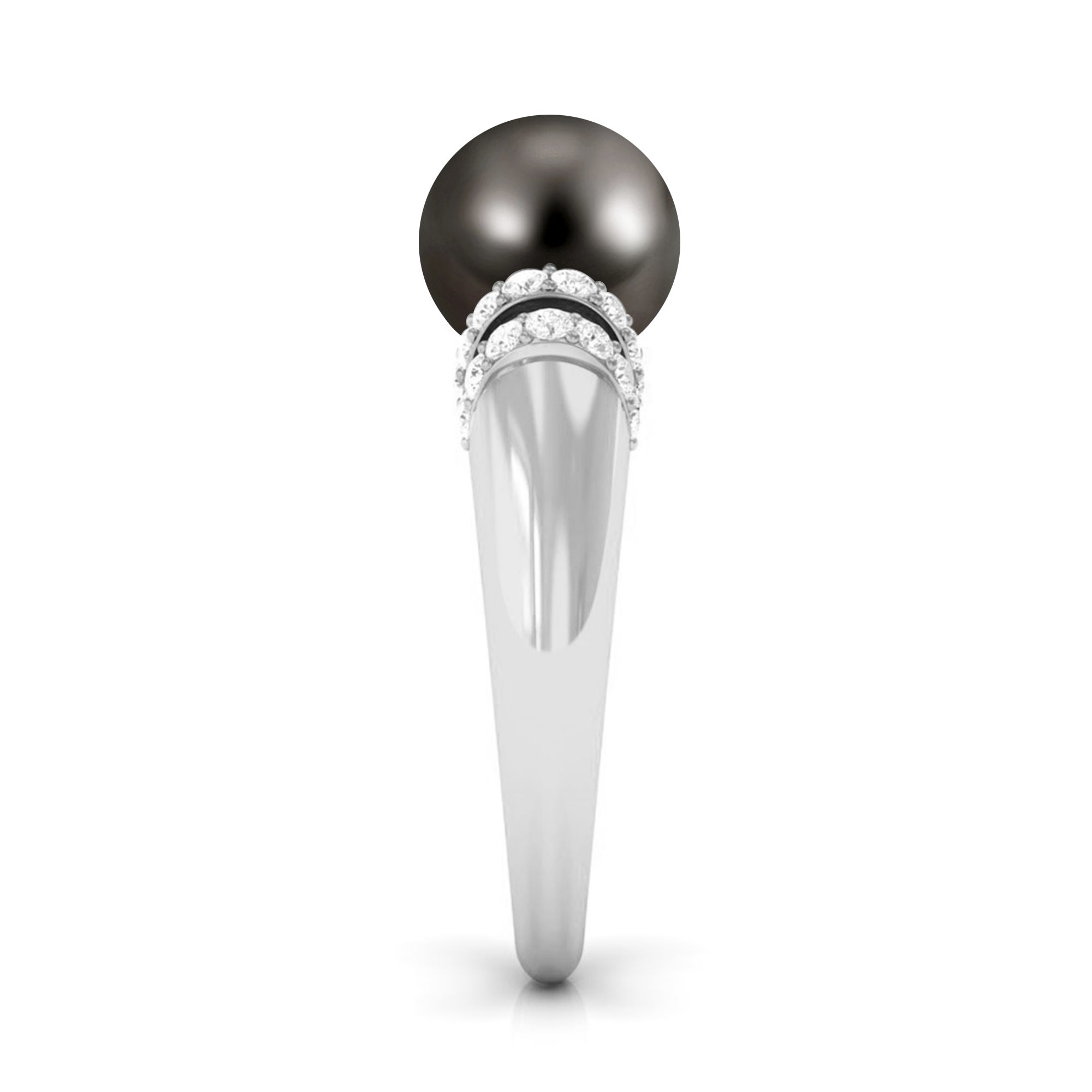 7.5 Carat Tahitian Pearl and Diamond Engagement Ring