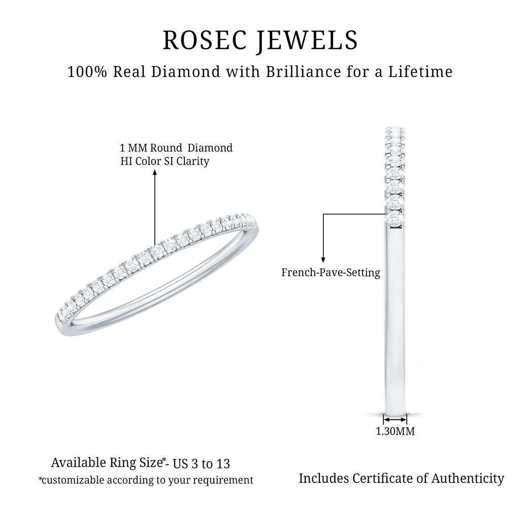 Certified Natural Diamond Stackable Wedding Ring