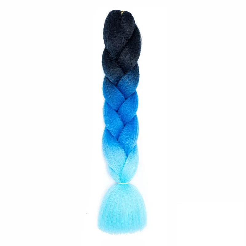 Synthetic 24Inch Jumbo Braids Extensions | Long Yaki Straight Braiding Hair Afro Ombre Color Hair for Women