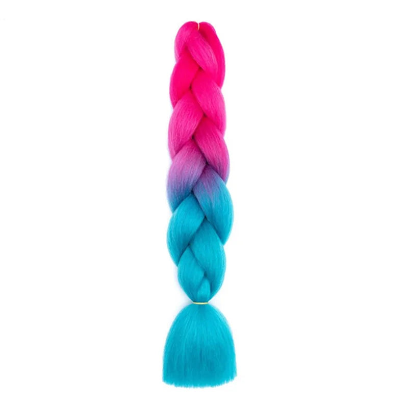 Synthetic 24Inch Jumbo Braids Extensions | Long Yaki Straight Braiding Hair Afro Ombre Color Hair for Women