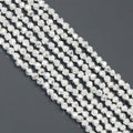 Diamond Cut Bright Silver Lava Beads, Sku#S156
