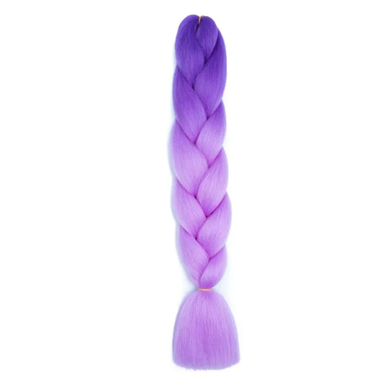 Synthetic 24Inch Jumbo Braids Extensions | Long Yaki Straight Braiding Hair Afro Ombre Color Hair for Women