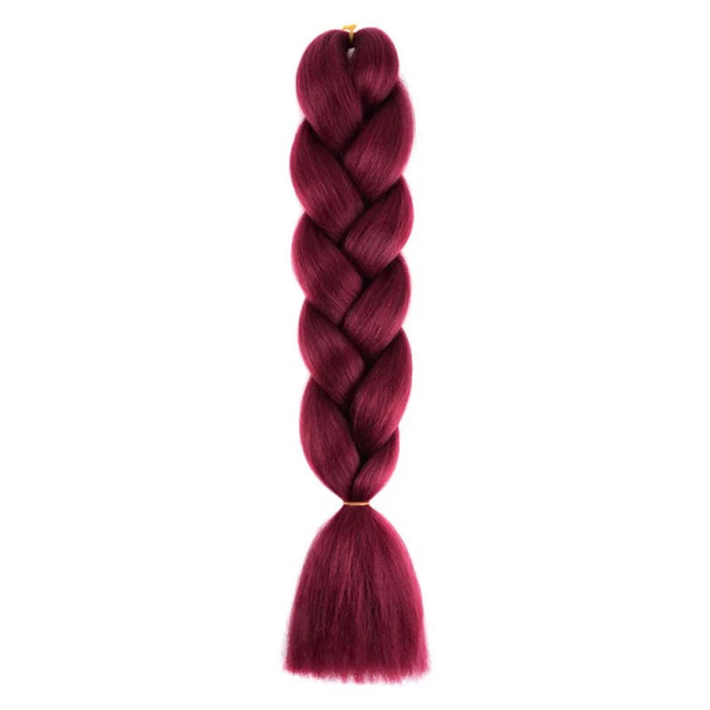 Synthetic 24Inch Jumbo Braids Extensions | Long Yaki Straight Braiding Hair Afro Ombre Color Hair for Women