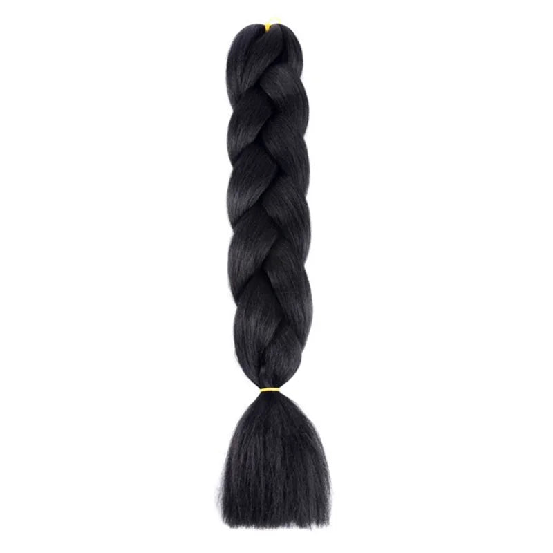 Synthetic 24Inch Jumbo Braids Extensions | Long Yaki Straight Braiding Hair Afro Ombre Color Hair for Women