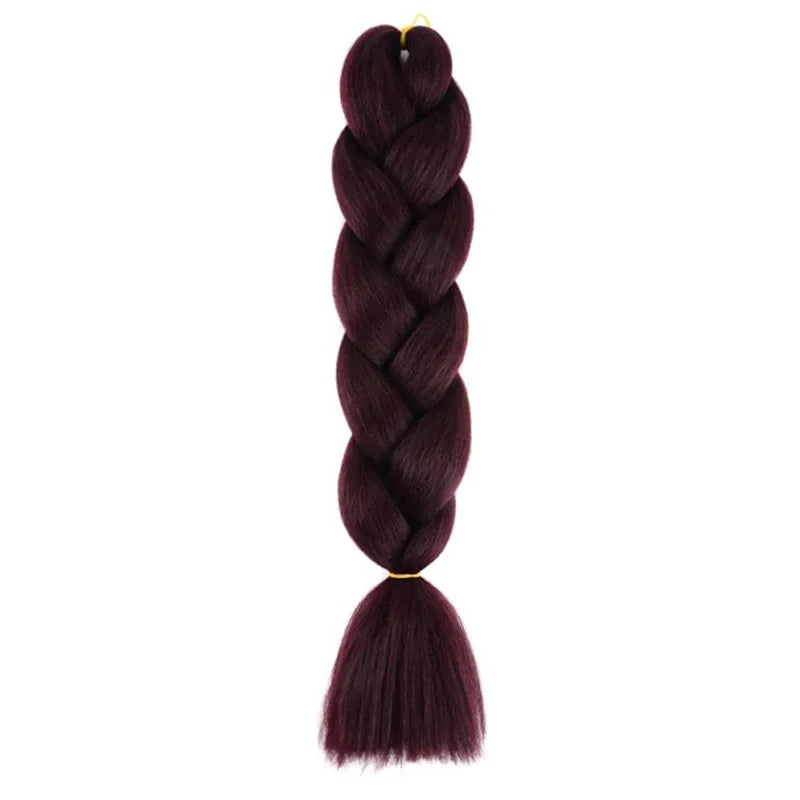 Synthetic 24Inch Jumbo Braids Extensions | Long Yaki Straight Braiding Hair Afro Ombre Color Hair for Women