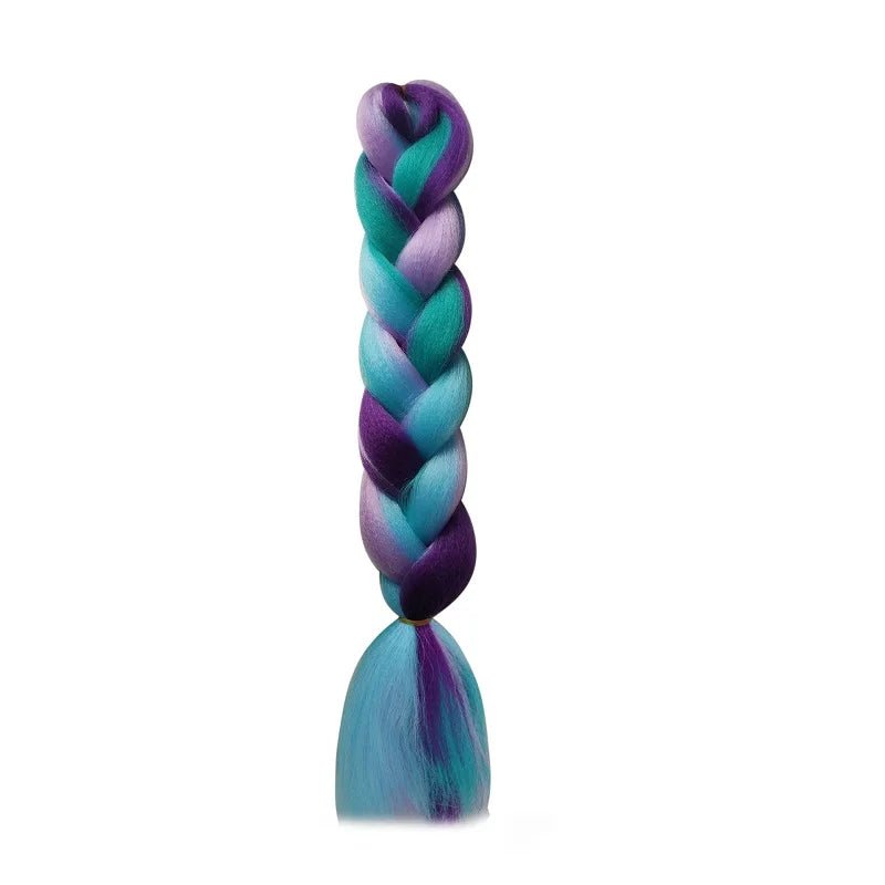 Synthetic 24Inch Jumbo Braids Extensions | Long Yaki Straight Braiding Hair Afro Ombre Color Hair for Women