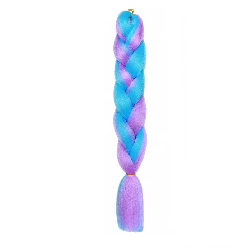 Synthetic 24Inch Jumbo Braids Extensions | Long Yaki Straight Braiding Hair Afro Ombre Color Hair for Women
