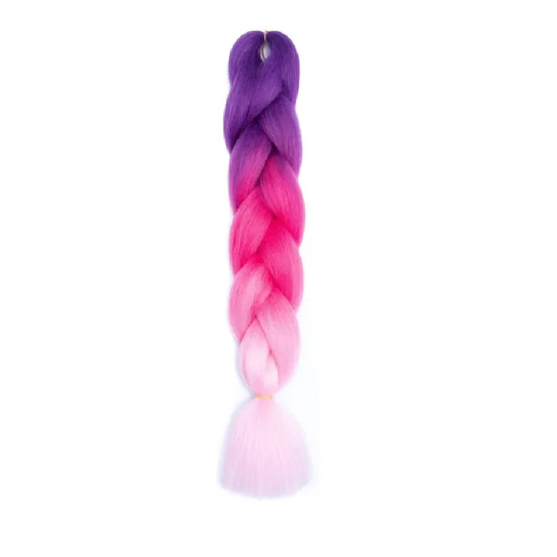 Synthetic 24Inch Jumbo Braids Extensions | Long Yaki Straight Braiding Hair Afro Ombre Color Hair for Women