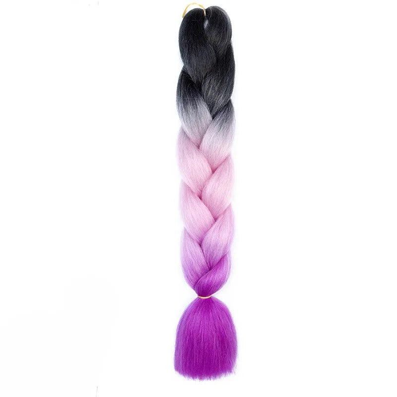 Synthetic 24Inch Jumbo Braids Extensions | Long Yaki Straight Braiding Hair Afro Ombre Color Hair for Women