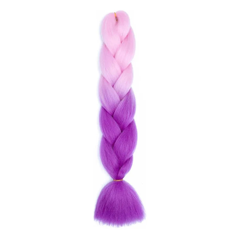 Synthetic 24Inch Jumbo Braids Extensions | Long Yaki Straight Braiding Hair Afro Ombre Color Hair for Women