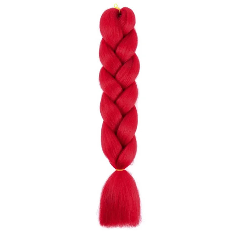 Synthetic 24Inch Jumbo Braids Extensions | Long Yaki Straight Braiding Hair Afro Ombre Color Hair for Women