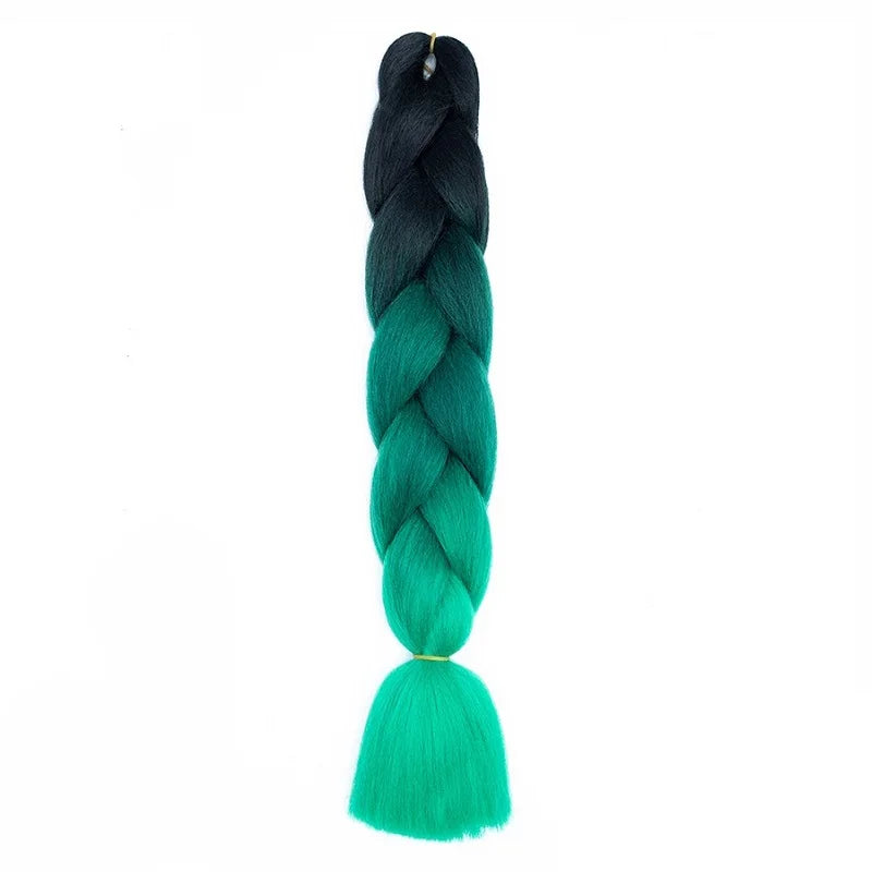 Synthetic 24Inch Jumbo Braids Extensions | Long Yaki Straight Braiding Hair Afro Ombre Color Hair for Women