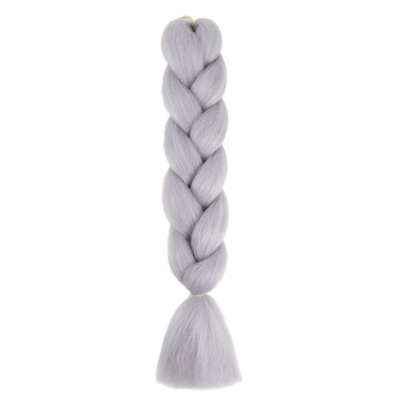 Synthetic 24Inch Jumbo Braids Extensions | Long Yaki Straight Braiding Hair Afro Ombre Color Hair for Women