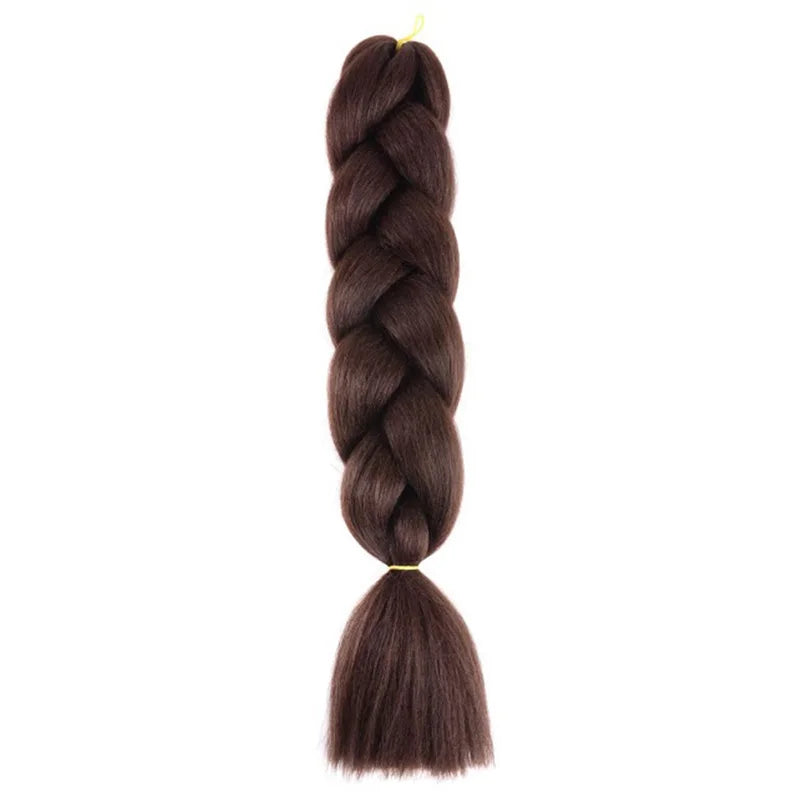 Synthetic 24Inch Jumbo Braids Extensions | Long Yaki Straight Braiding Hair Afro Ombre Color Hair for Women