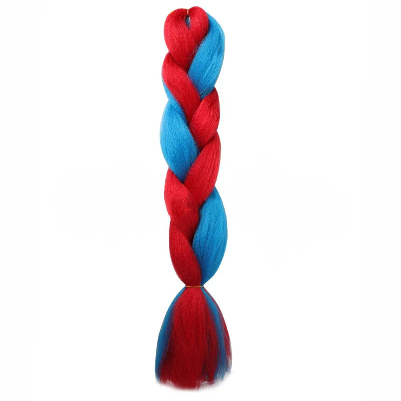 Synthetic 24Inch Jumbo Braids Extensions | Long Yaki Straight Braiding Hair Afro Ombre Color Hair for Women