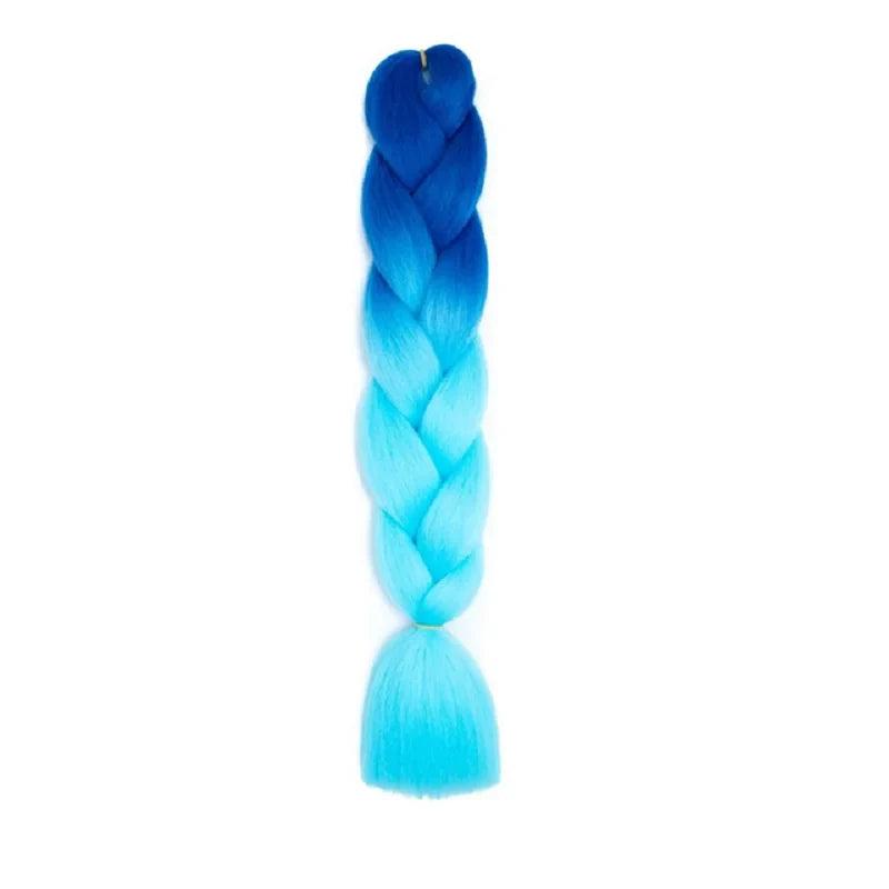 Synthetic 24Inch Jumbo Braids Extensions | Long Yaki Straight Braiding Hair Afro Ombre Color Hair for Women