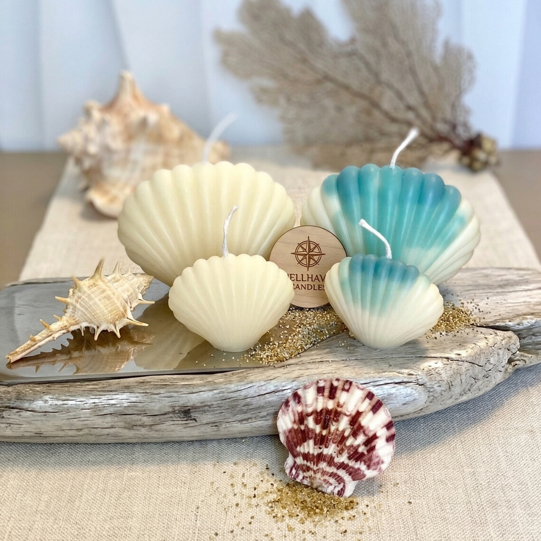Shell Candle | Handmade Coastal Decor