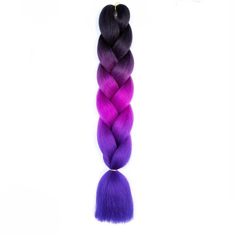 Synthetic 24Inch Jumbo Braids Extensions | Long Yaki Straight Braiding Hair Afro Ombre Color Hair for Women