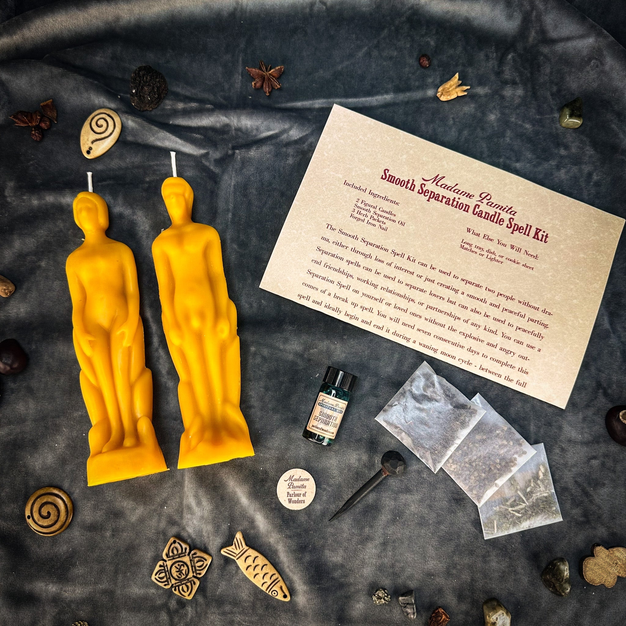 Smooth Separation Candle Spell Kit - Human/Male | Peaceful Parting