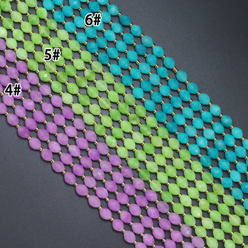 8x10mm Jade Faceted Rice Beads, Sku#U2308-2