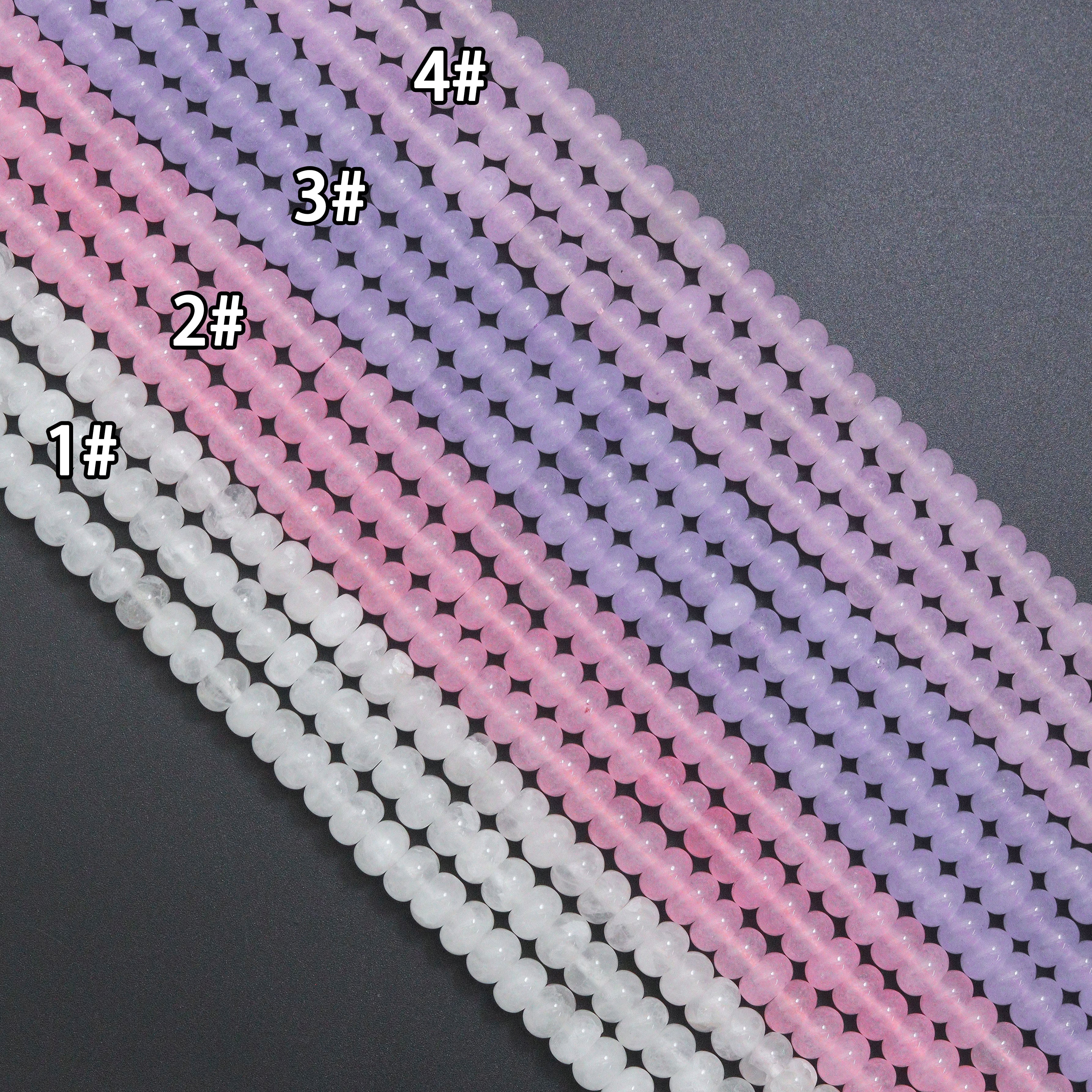 5x8mm Smooth Rondelle Jade Beads, Sku#U2352