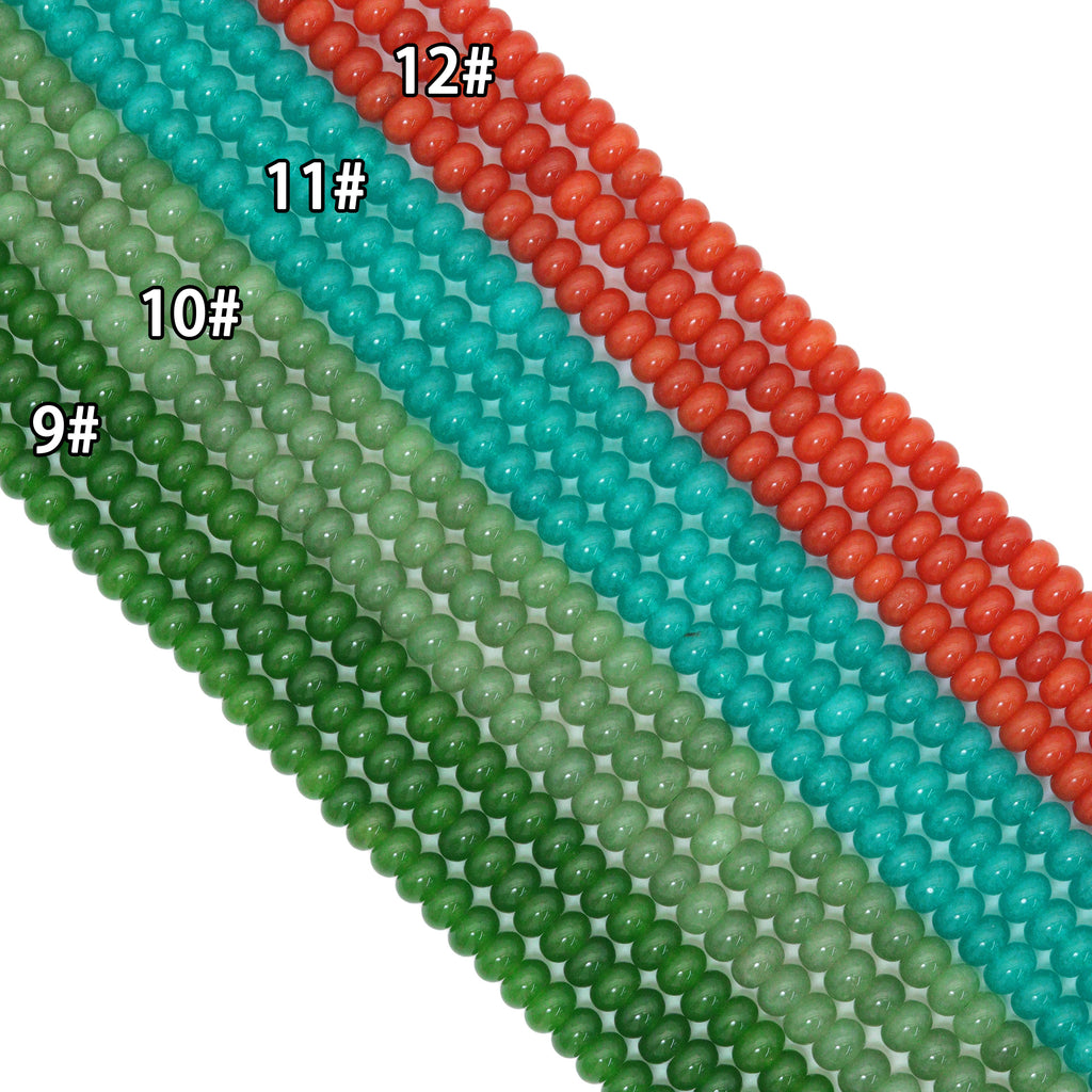 5x8mm Smooth Rondelle Jade Beads, Sku#U2352