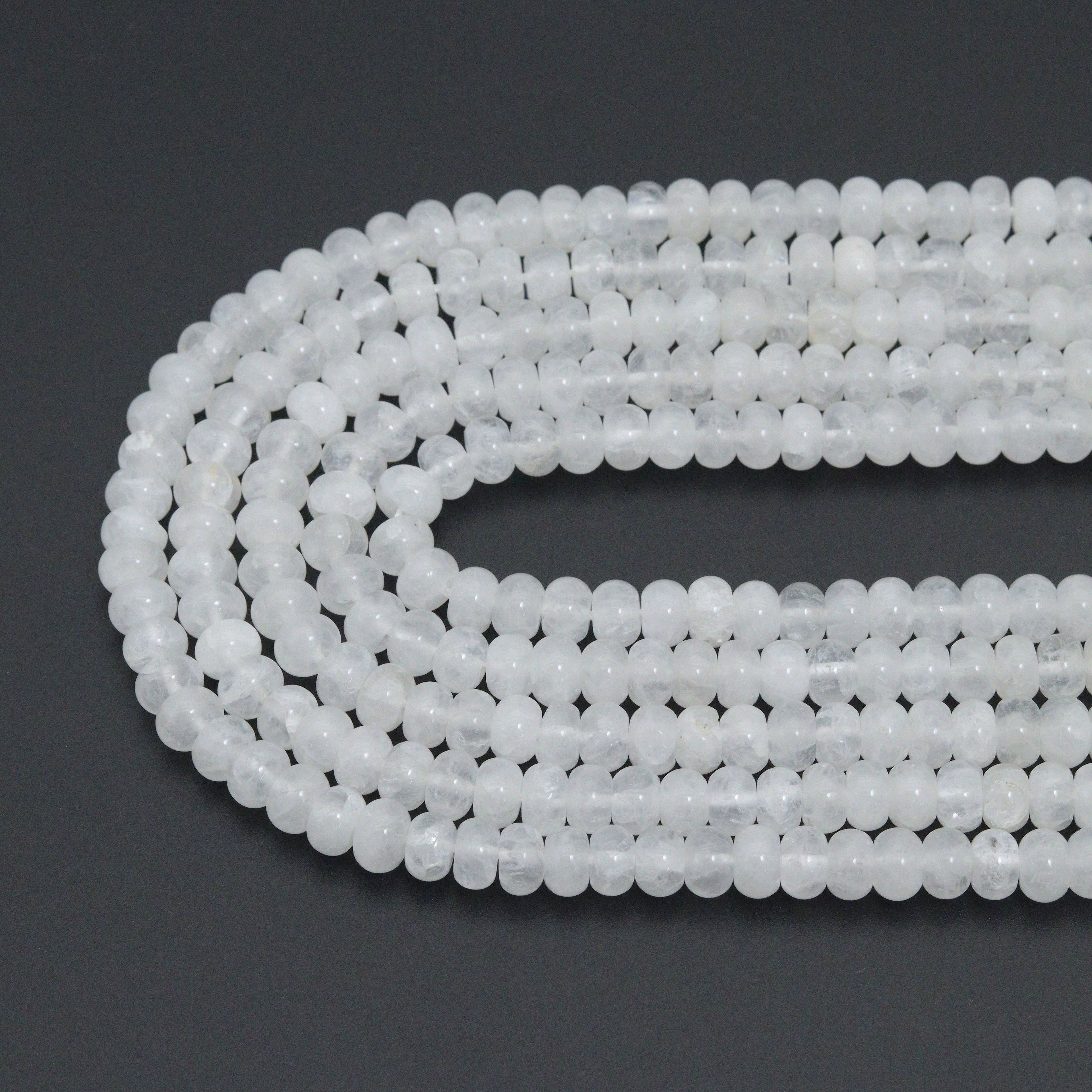 5x8mm Smooth Rondelle Jade Beads, Sku#U2352