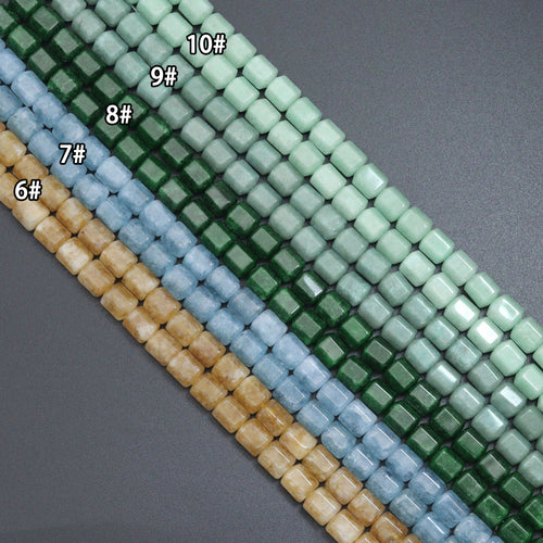 Natural Box-cut Cube 8x10mm jade Beads, 16inch full strands, sku#U2363