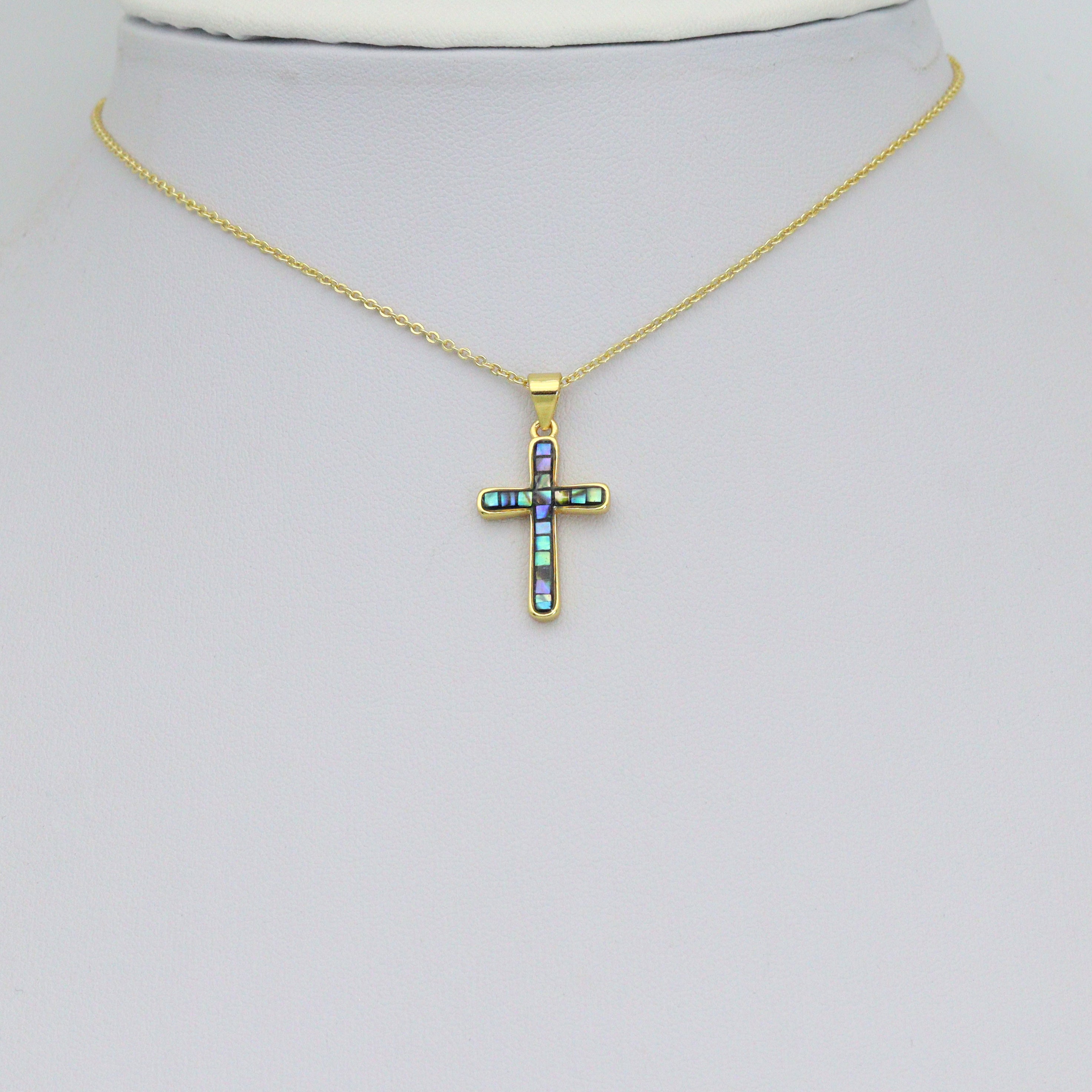 Mother of Pearl Abalone Cross charm For Necklace Bracelet Jewelry Making Supply, Sku#WL23