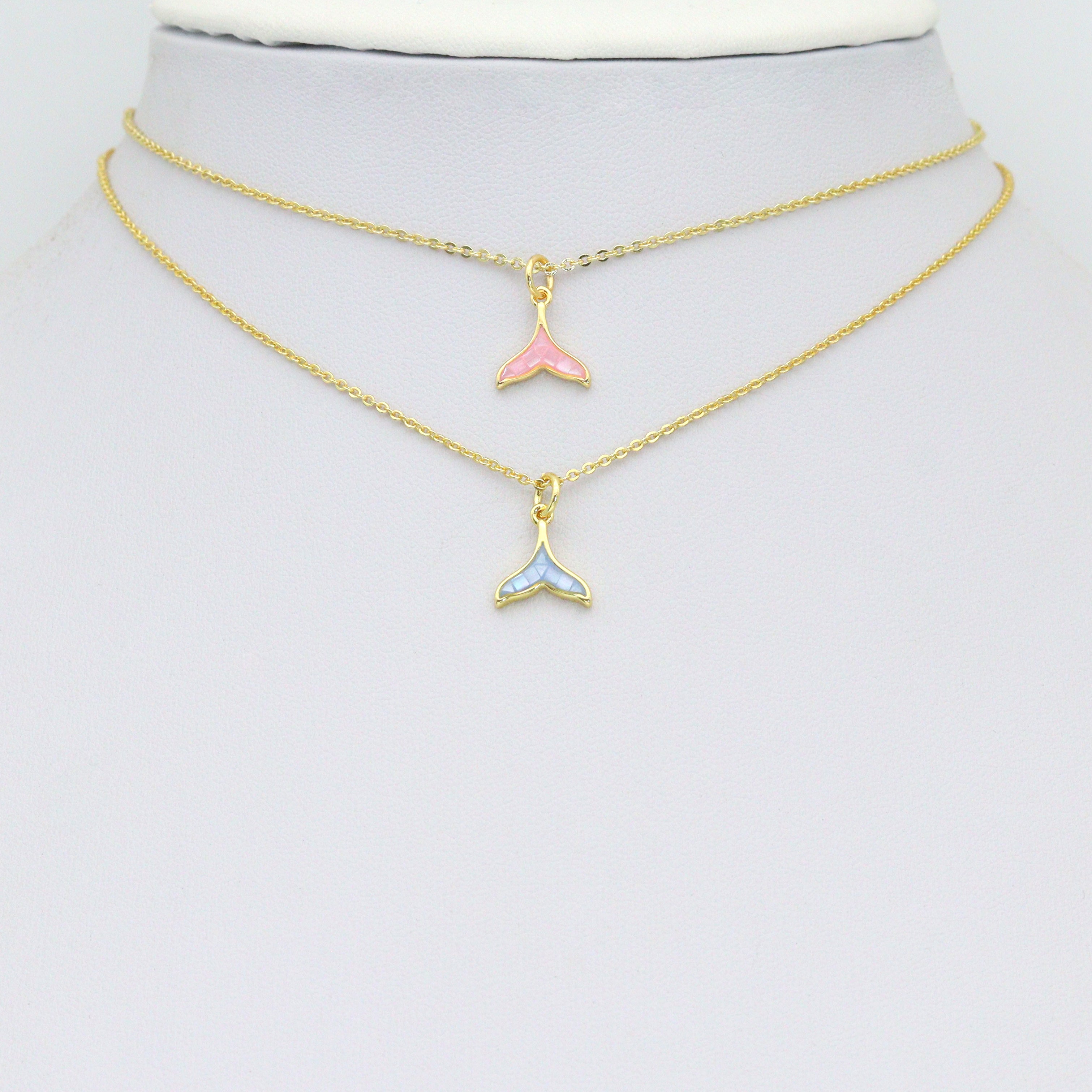 Mother of Pearl Whale Tail Pendant charm, Sku#WL27