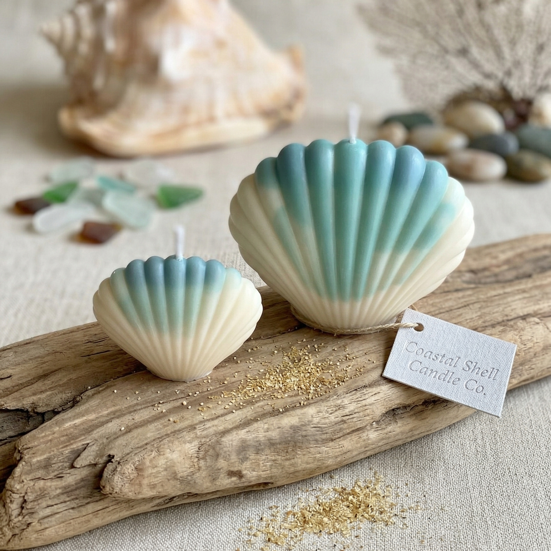 Shell Candle | Handmade Coastal Decor
