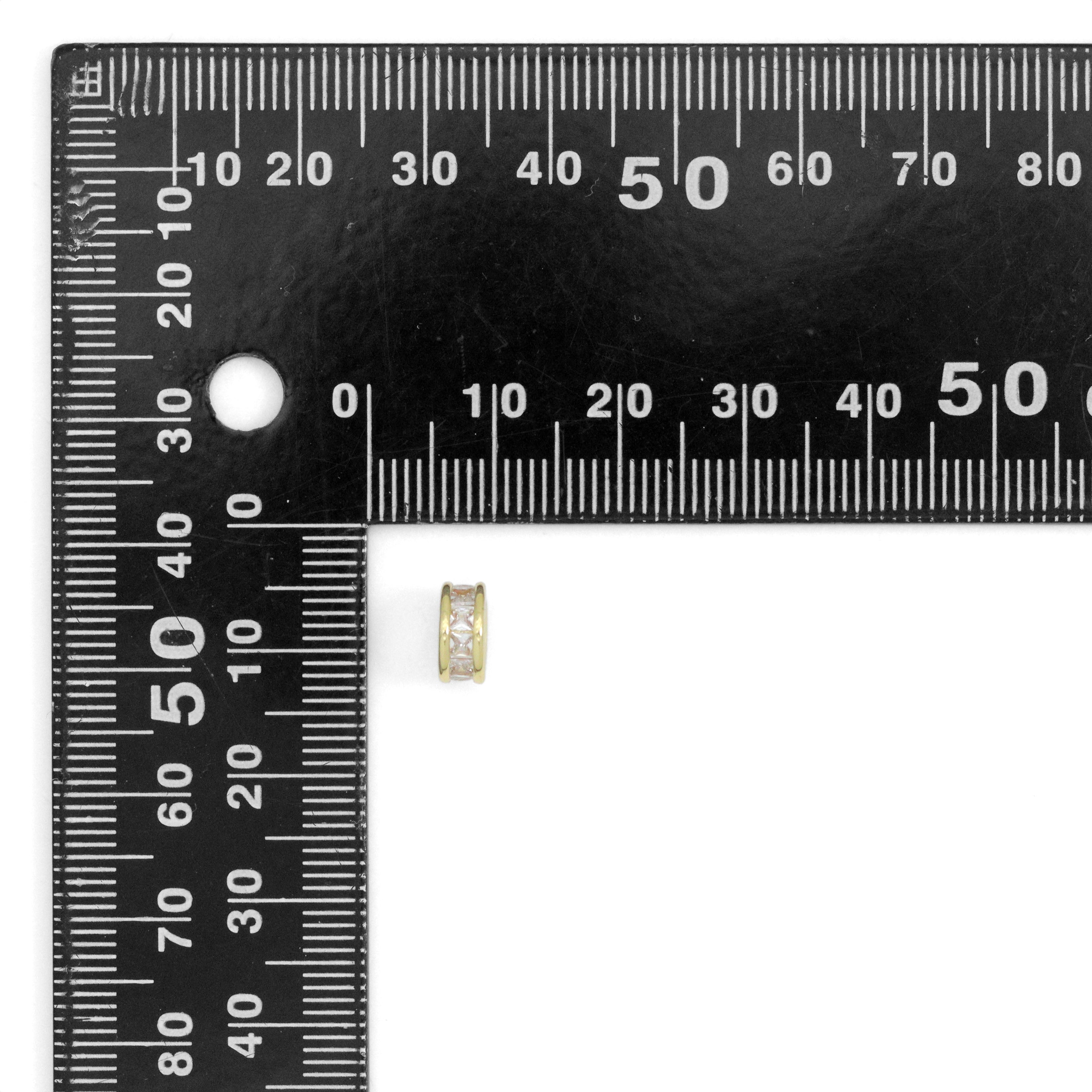 Baguette CZ Tube Shape Spacer Beads, Sku#Y1066