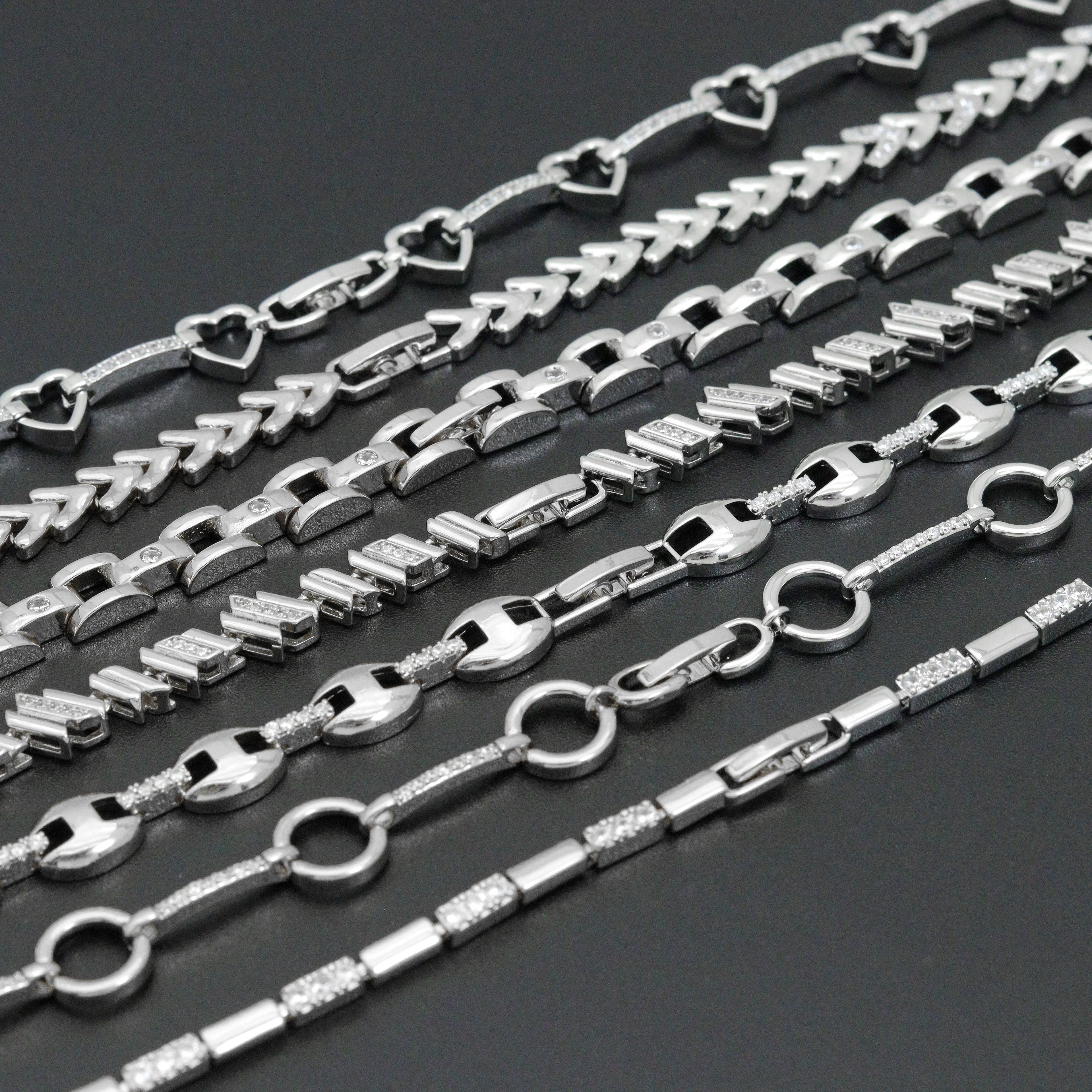 Elegant Link Bracelet Bracelet, Mixed Metal Chain bracelet collection, Sku#ZX235