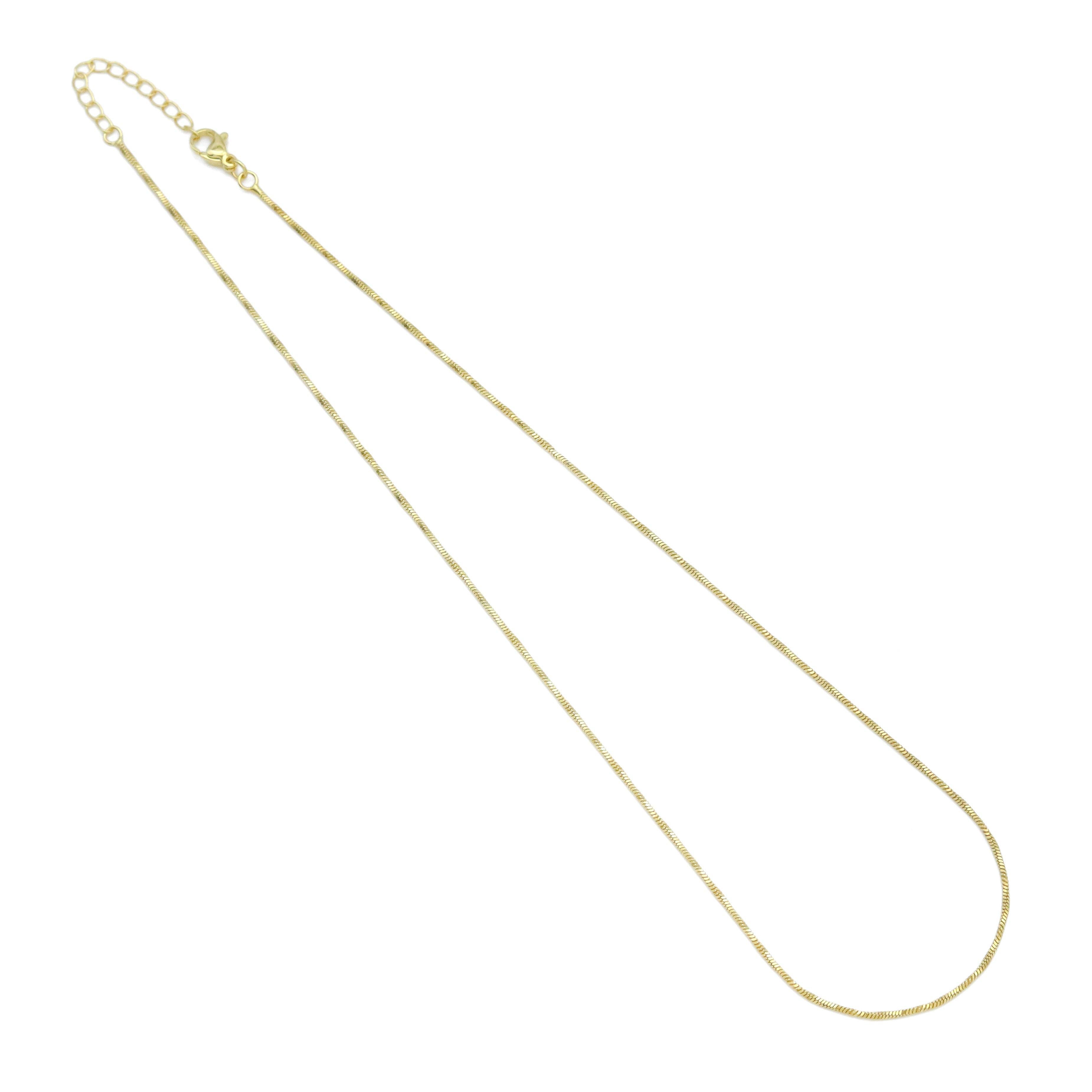 Gold Dainty Twisted Snake Chain Necklace, Sku#LD587