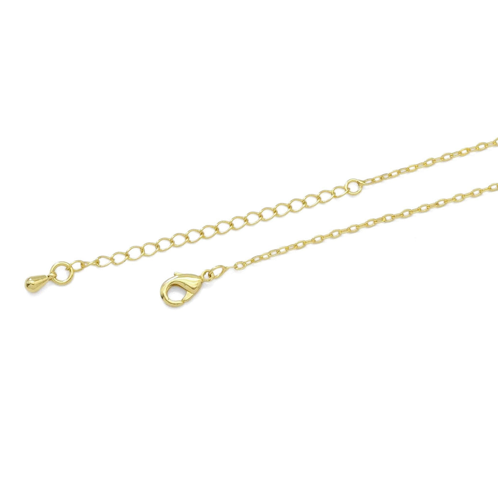 Gold Silver Chain CZ Angel Number necklace, Sku#LX510