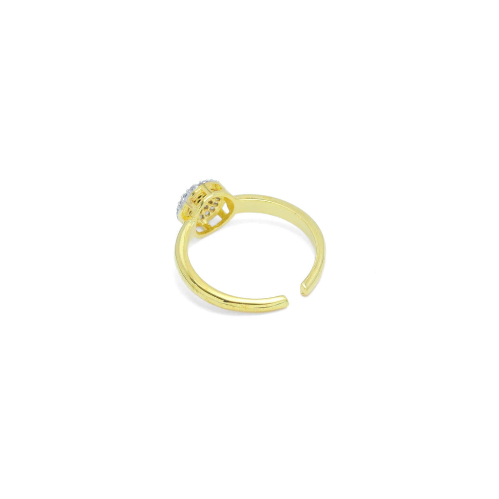 Dual Color CZ Evil eye Adjustable Ring, Sku#Y944